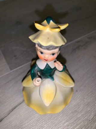 RARE Mid Century 1956 Napco Flower of the Month Girl Figurine A1949 Yellow 4
