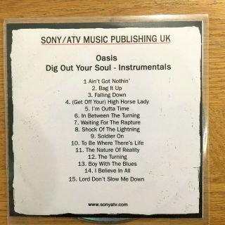 Oasis - - Dig Ya Soul Out - - Instrumentals - - Rare