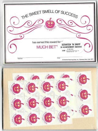 Ctp 77 808 Vintage Cherry Awards Matte Stickers Rare Scratch And Sniff 77