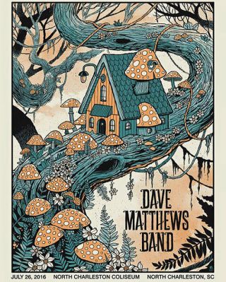 Dave Matthews Band Poster 7/26/2016 North Charleston Sc Numbered /575 Rare