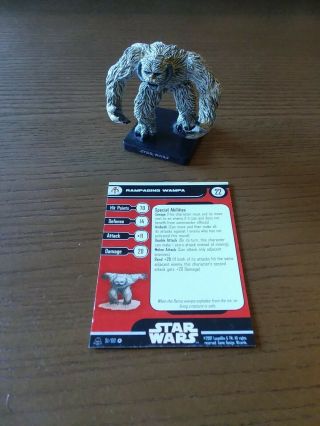 Star Wars Miniatures Alliance & Empire Rampaging Wampa 51 W/card Very Rare