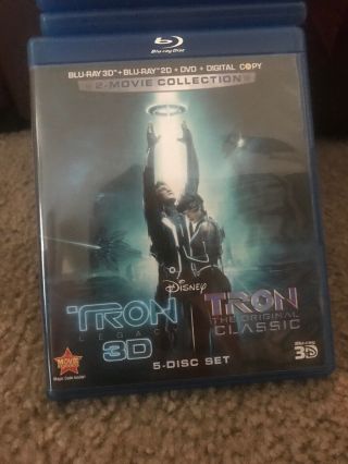 Tron: Legacy 3d & Tron (3d,  Blu - Ray,  Dvd) Oop W/ Rare Lenticular Slipcover 5 Dsc