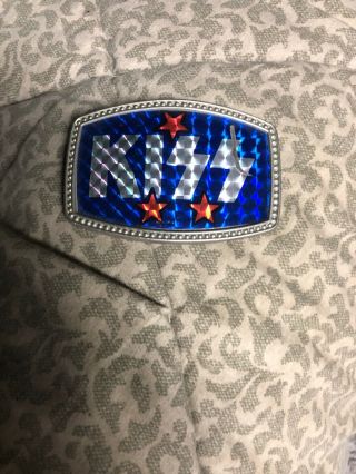 Vintage Kiss Belt Buckle/ Blue With Red Stars/ Rare Bet Buckle 681