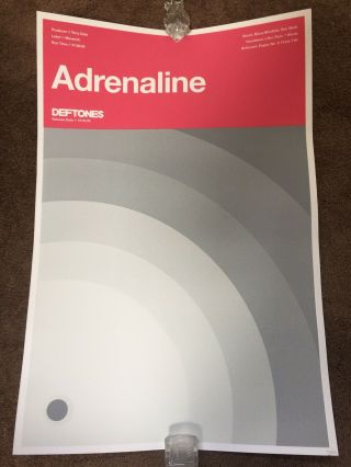 Deftones Adrenaline Serigraph 286 (poster Rare Lithograph) 24x36” Limited