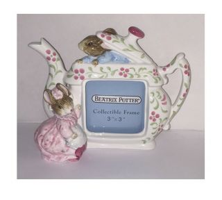 Vintage 1990 Rare Schmid Beatrix Potter Peter Rabbit Teapot Picture Frame 3x3 "