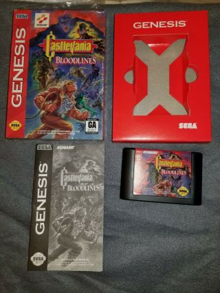 Castlevania Bloodlines Sega Genesis Complete Extremely Rare.