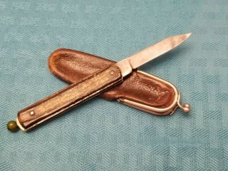 Rare G.  Schrade Pull Ball Knife Pat 11 - 9 - 37 W/leather Pouch
