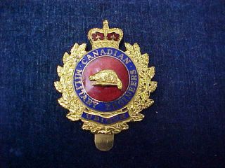 Rare Orig Vintage Cap Badge Canadian Military Engineers " English Only "
