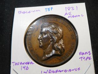 T87 Belgium 1831 Ae Independence Declaration Medal Tourneur - 146 Rare Type