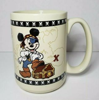 Rare Vintage Disney Mickey Mouse And Goofy Pirates Coffee Mug Cup Pirates Life