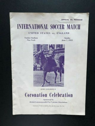 United States V England Programme 7th June 1953.  As Rare As They Come