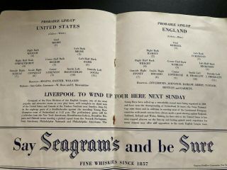 UNITED STATES V ENGLAND PROGRAMME 7TH JUNE 1953.  AS RARE AS THEY COME 2