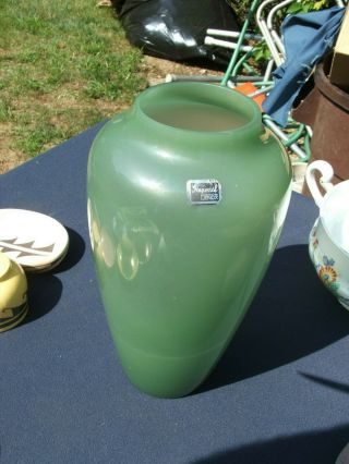 Rare Imperial For Lenox Hand Crafted 11 " Blowntranslucent Jadeite Glass Vase 70 