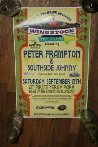 2008 Peter Frampton & Southside Johnny Wingstock Concert Poster Rare