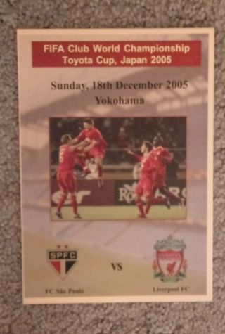 Rare Pirate Programme Fc Sao Paulo V Liverpool Fifa Tokyo Cup Japan 2005