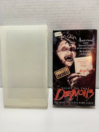 Night Of The Demons Vhs Rare Unrated Edition Horror Republic Pics 1989 Monsters