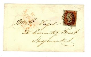 Great Britain Cover Scott 3 - Penny Red - Rare Cover - 1852