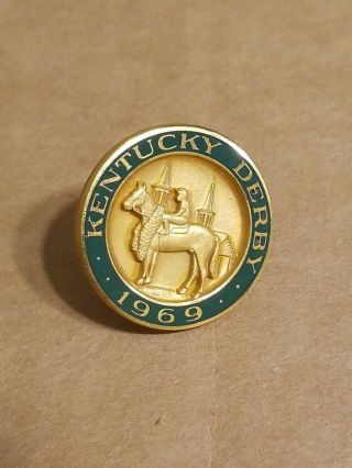 1969 Kentucky Derby Pin Churchill Downs Turf Club Style Inlayed Metal Rare Press