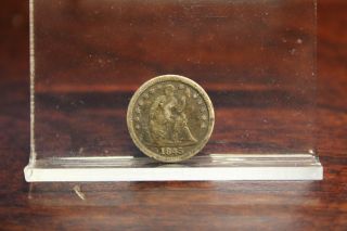 1845/1845 Rpd Repunched Date Seated Silver Half Dime Rare Low Grade