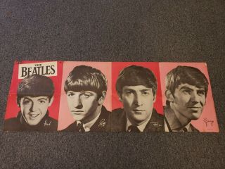 Rare Vintage 1960s The Beatles Dell 2 Poster Pin Up