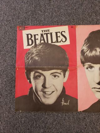 Rare vintage 1960s The Beatles Dell 2 Poster Pin Up 2