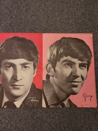 Rare vintage 1960s The Beatles Dell 2 Poster Pin Up 4