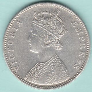 BRITISH INDIA 1885 VICTORIA EMPRESS ONE RUPEE EX RARE COIN 2