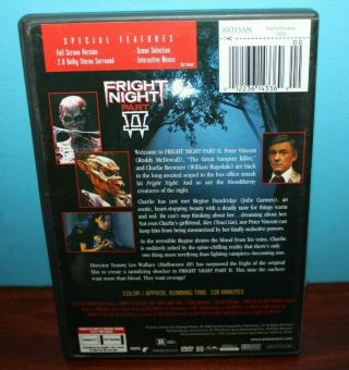 Fright Night,  Part II (DVD,  2003) 2 Artisan 1988 Movie Roddy McDowall RARE & OOP 2