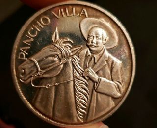 Rare Pancho Villa Silver Coin Plata Pura,  999 2 Onzas Troy