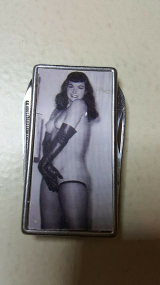 Antique Very Rare Old Pin Up Girl Sexy Woman Knife