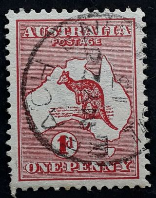 Rare 1913 Australia 1d Red Kangaroo Stamp Die 1 Beach End Postmark