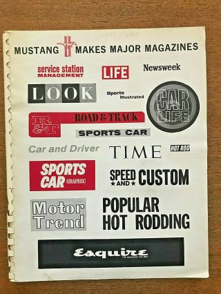 Rare " Mustang Makes Major Magazines " Public Relations Compilation Fomoco 1964