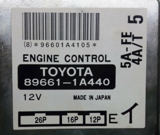Toyota 89661 - 1A440 5A - FE A/T Rare Ecu Pcm Oem Jdm 896611A440 3