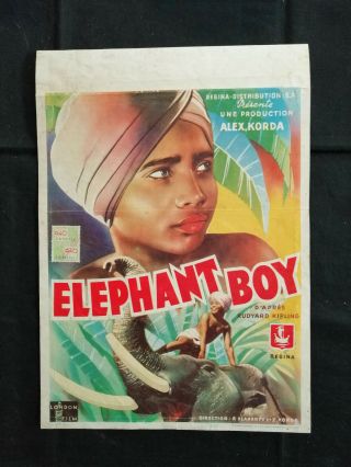 Elephant Boy / 1937 / Sabu / R.  Kipling / Very Rare Belgian Movie Poster