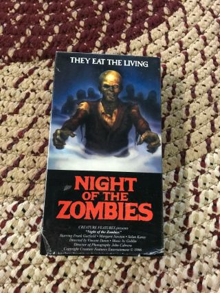 Night Of The Zombies Horror Sov Slasher Rare Oop Vhs Big Box Slip