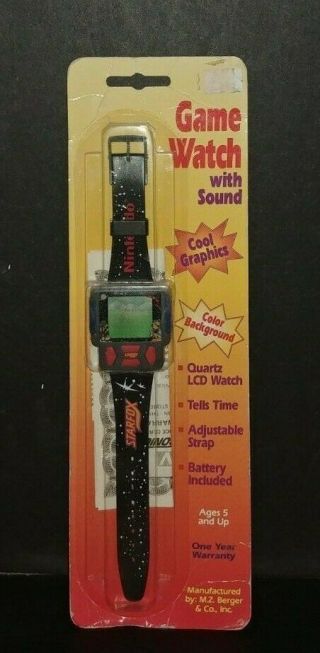 Nintendo Rare Vintage M.  Z.  Berger Star Fox Lcd Quartz Game Wrist Watch 1993