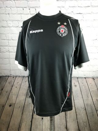 Partizan Belgrade Kappa Football Shirt Adult Large Rare Vintage Black 3rd Kit.