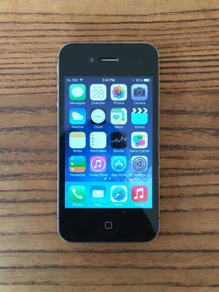 Apple iPhone 4s - 16GB - RARE iOS 7.  0.  6 - Black - AT&T - A1387 (CDMA,  GSM) 2