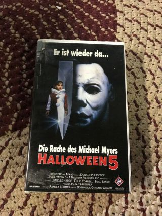 Halloween 5 Pal German Horror Sov Slasher Rare Oop Vhs Big Box Slip