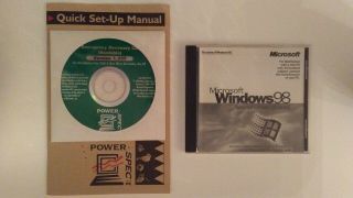 Rare Power Spec Pc Microsoft Windows 98 Install Disc And Se Updates