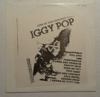 Iggy Pop / Live At The Channel 7 - 19 - 88 / Rare Orig 
