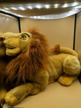 Rare Large Walt Disney The Lion King Mufasa Puppet Plush Soft Stuffed Toy Doll
