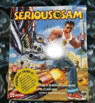 Rare Vintage - Serious Sam: The First Encounter Pc Retail Big Box Video Game