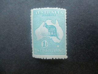Kangaroo Stamps: 1/ - Green 3rd Watermark - Rare (d227)