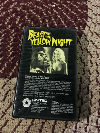 BEAST OF THE YELLOW NIGHT HORROR SOV SLASHER RARE OOP VHS BIG BOX SLIP 3