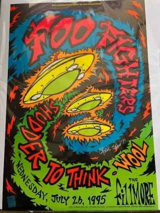 Foo Fighters - Rare 1995 Poster - Signed By Artist - Shudder To Think