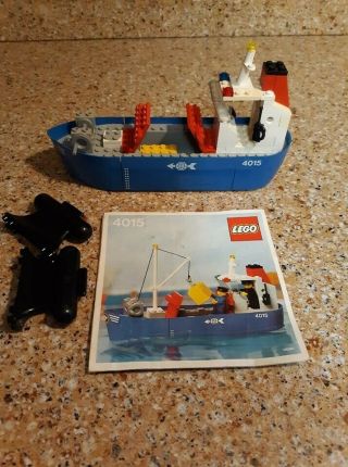 Vintage Rare Htf Lego 4015 Boat With Instructions