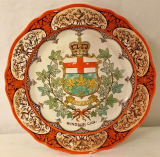 Antique Wedgwood Hand Painted Plate Etruria Windsor Canada Rare