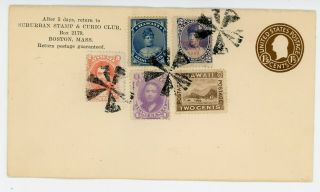 Hawaii - Rare Cover Scott 31,  37,  30,  52,  75 On Us Postal Envelope - Cv=$760