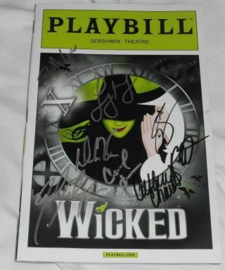 Wicked 10 Anniversary Broadway Cast Signed Playbill Rare 10 30 2013 Wickedday